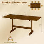 Giantex 71" Dining Table for 6-8, Large Kitchen Table with H-shaped Rubber Wood Leg and Wood Grain Tabletop, Reinforced Back Support, Non-slip Foot Pads, Dinner Tables for Living Room, Office, Dinette