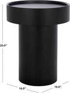 SAFAVIEH Home Collection - Avony Modern Side Table, Black Metal Round Pedestal Accent Table, Fully Assembled (ACC5505A)