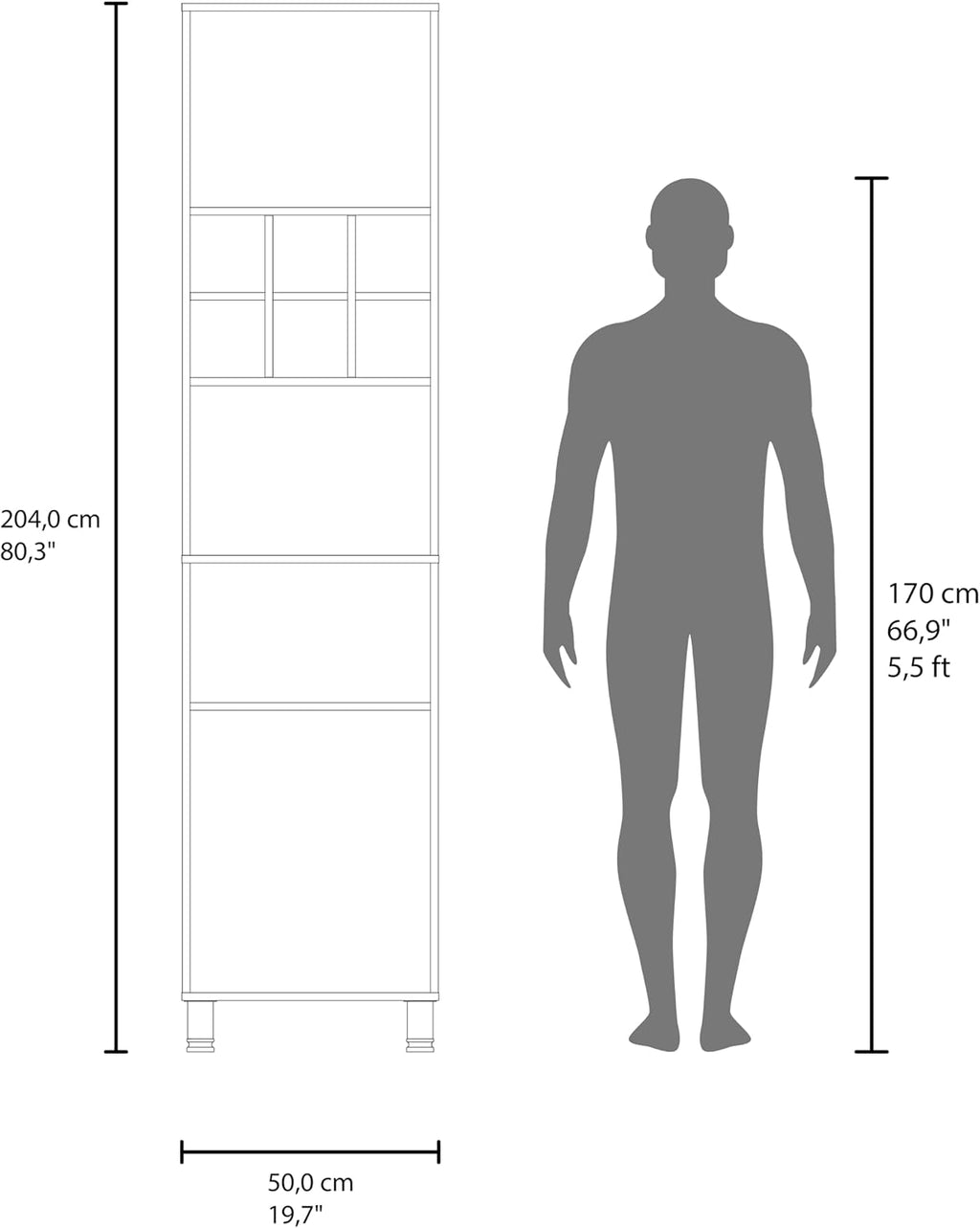 Attica Tall Kitchen Pantry Cabinet, 80.3" High Freestanding Double Door Storage Cabinet with 6 Cubbies and 4 Shelves, Modern Large Kitchen Storage Cabinet for Kitchen and Dining Room, Dark Brown