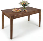 55" Solid Wood Dining Room Table for 4-6,Modern Farmhouse Rectangular Kitchen Real Wooden Table,Mid Century Fluted Design Large Furniture Desk for Home,Apartment,Living Room Walnut