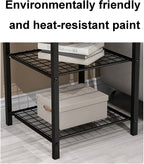 Wrought Iron Bedside Table with 3 Tier Open Storage Shelf Sofa Side Table, Portable Metal e Phone Table Easy to Install Suitable for Office Living Room Bedroom (Black)