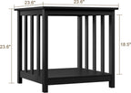 Treocho Large End Tables Living Room Set of 2 with Storage Shelf