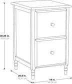OSP Home Furnishings Knob Hill Collection File Cabinet for Letter Size Files, Antique Cherry Finish