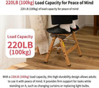 AZUMAYA PC-401 Folding Step 11.5" Inches Height Aluminum Frame Material, W13.0 x D11.0 x H11.5, Wooden Pattern Printed Surface Finish