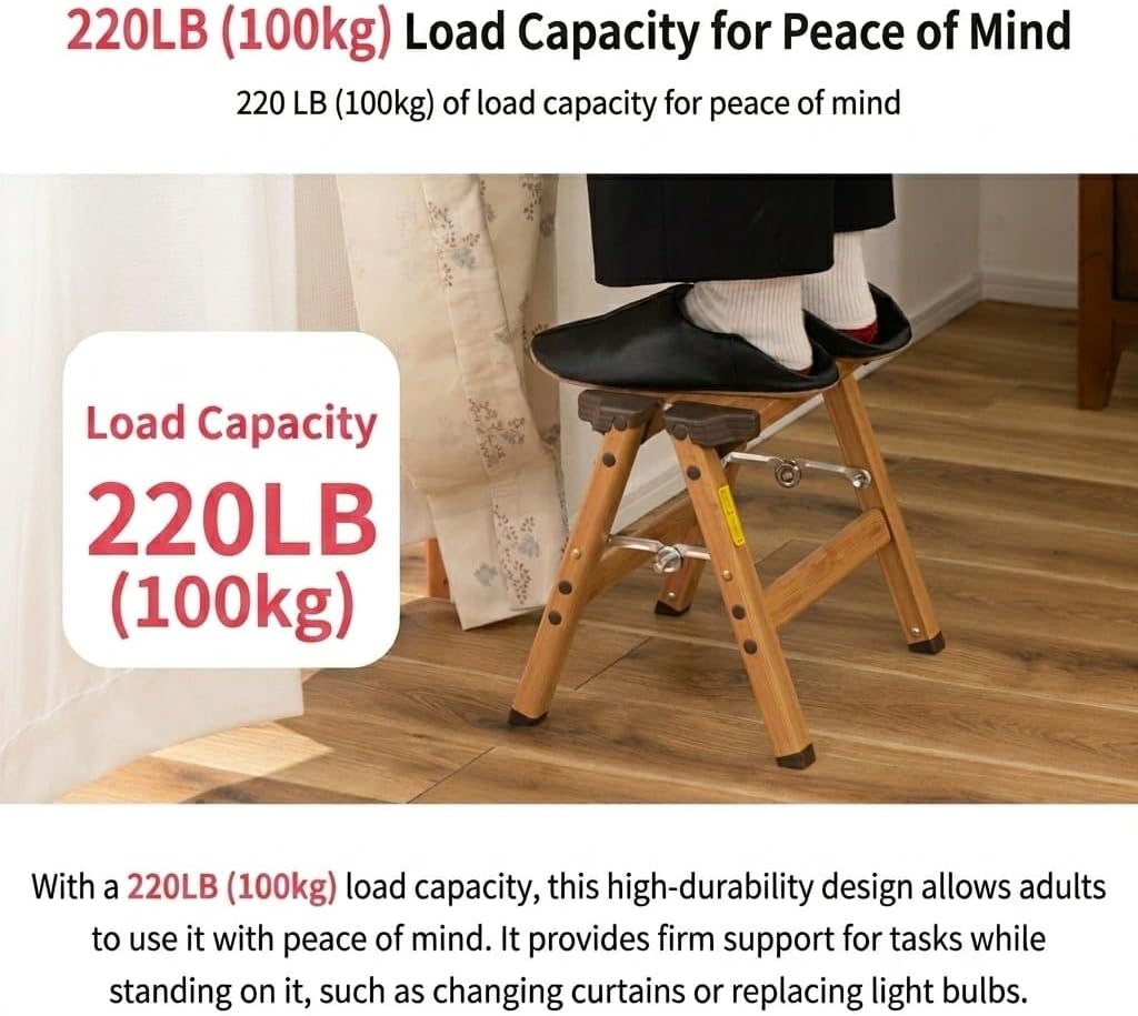 AZUMAYA PC-401 Folding Step 11.5" Inches Height Aluminum Frame Material, W13.0 x D11.0 x H11.5, Wooden Pattern Printed Surface Finish