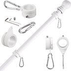 1" White Flag Pole Rings, 2 Pcs Anti Wrap Aluminum Alloy Flag Pole Clips Swivels, 360° Rotating Flagpole Flag Mounting Rings, Spinning Flag Pole Kit for 0.75-1.02" Diameter (1 Inch, White)