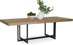 Signature Design by Ashley Tomtyn Casual Self Storing Leaf Dining Extension Table with Trestle Base, Light Brown