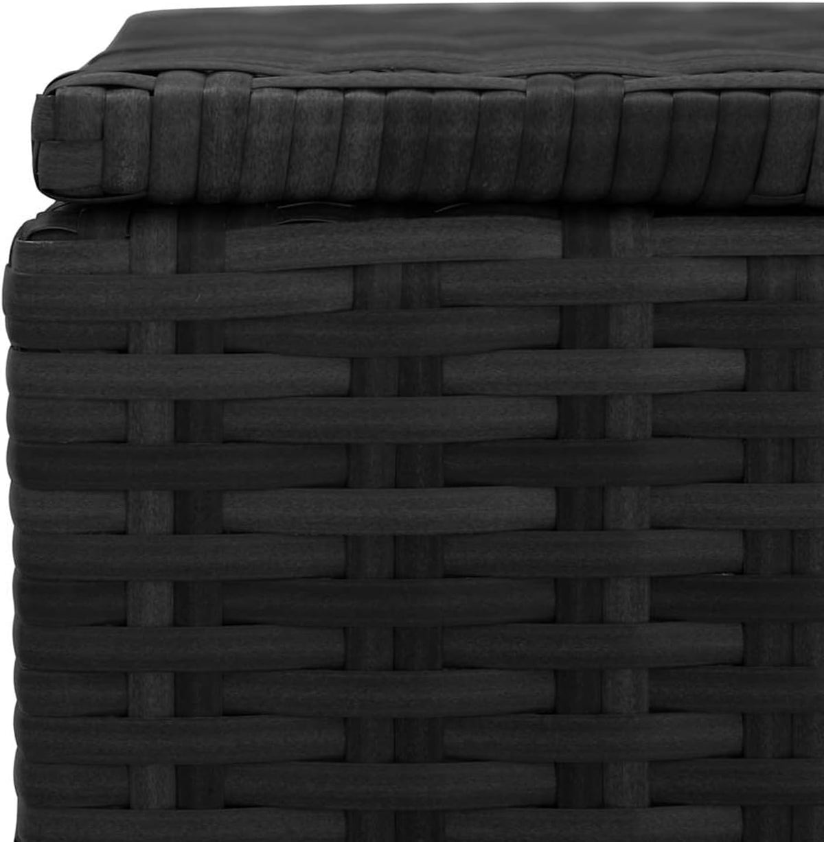 Gecheer Garden Storage Box Resin Wicker 150x50x60 cm for Outdoor Patio PE Rattan Black