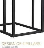 C Shaped Side Table Set of 2, Skinny Sofa Table for Sofa and Bed, Couch Tables That Slide Under, Small End Tables for Living Room, Bedroom or Small Spaces, Black