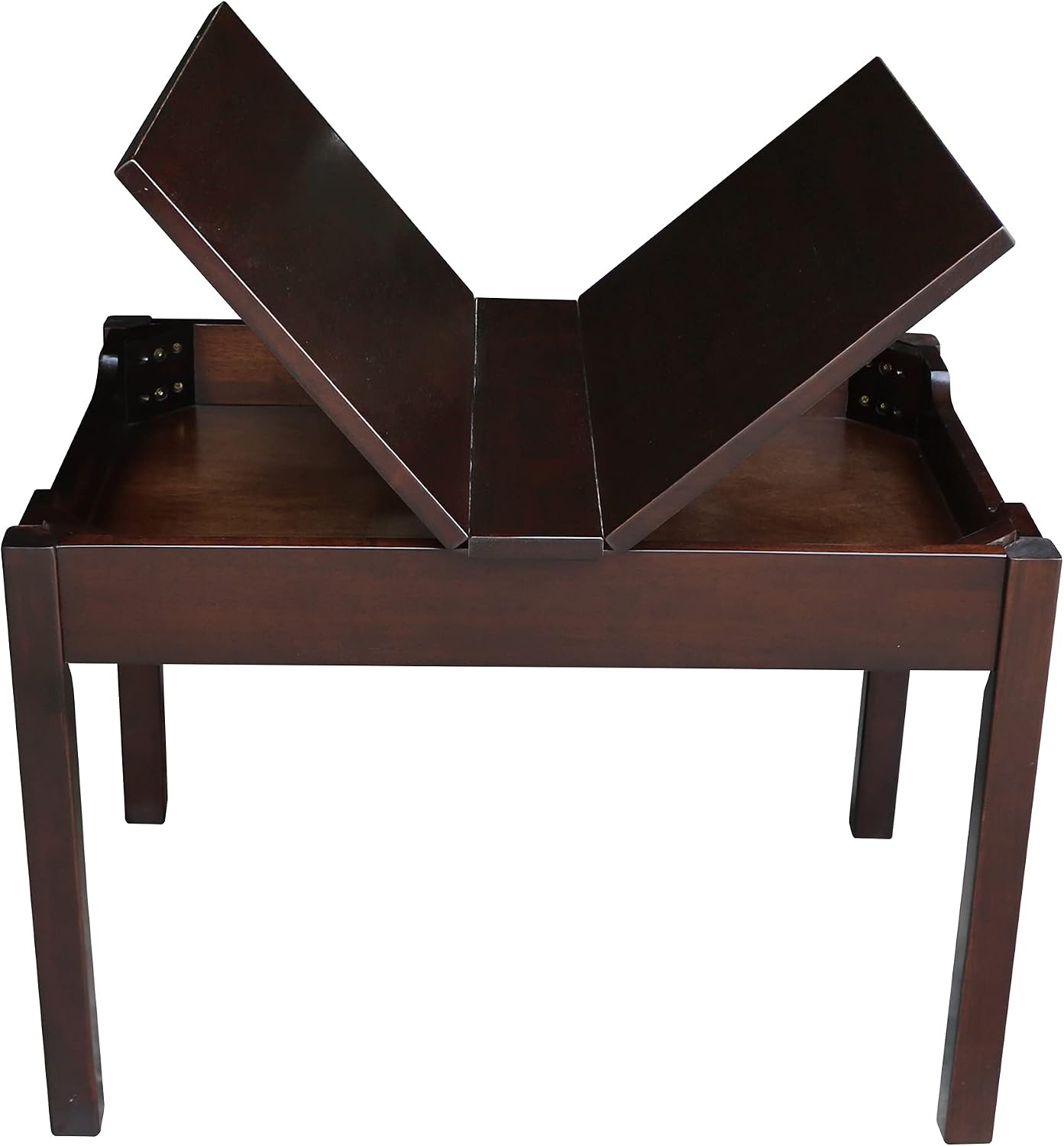 IC INTERNATIONAL CONCEPTS Kids Table and 4 Chair Set, Mission Style Juvenile Furniture, Perfect for Playroom or Study Area - Rich Mocha Finish