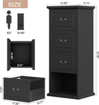 Tribesigns 4-Drawer File Cabinet for A4/Letter/Legal Files, Black | Tall Wooden Filing Cabinet, Vertical File Storage Printer Stand with Hanging Rails for Home Office, Modern Vintage Style