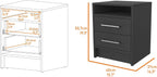 Philadelphia Nightstand, Two Drawers, Concealed Shelf,for Small Spaces