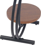 JOMCYDM 2-Tier Side Table, 2-Tier Round End Table, 55x55x60cm End Table with Storage Shelf for Living Room, Bedroom,Floor Standing (Black + Walnut Color)