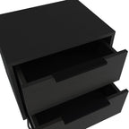 2 Nightstand, Hairpin Legs, Two Drawers, Black,for Small Spaces