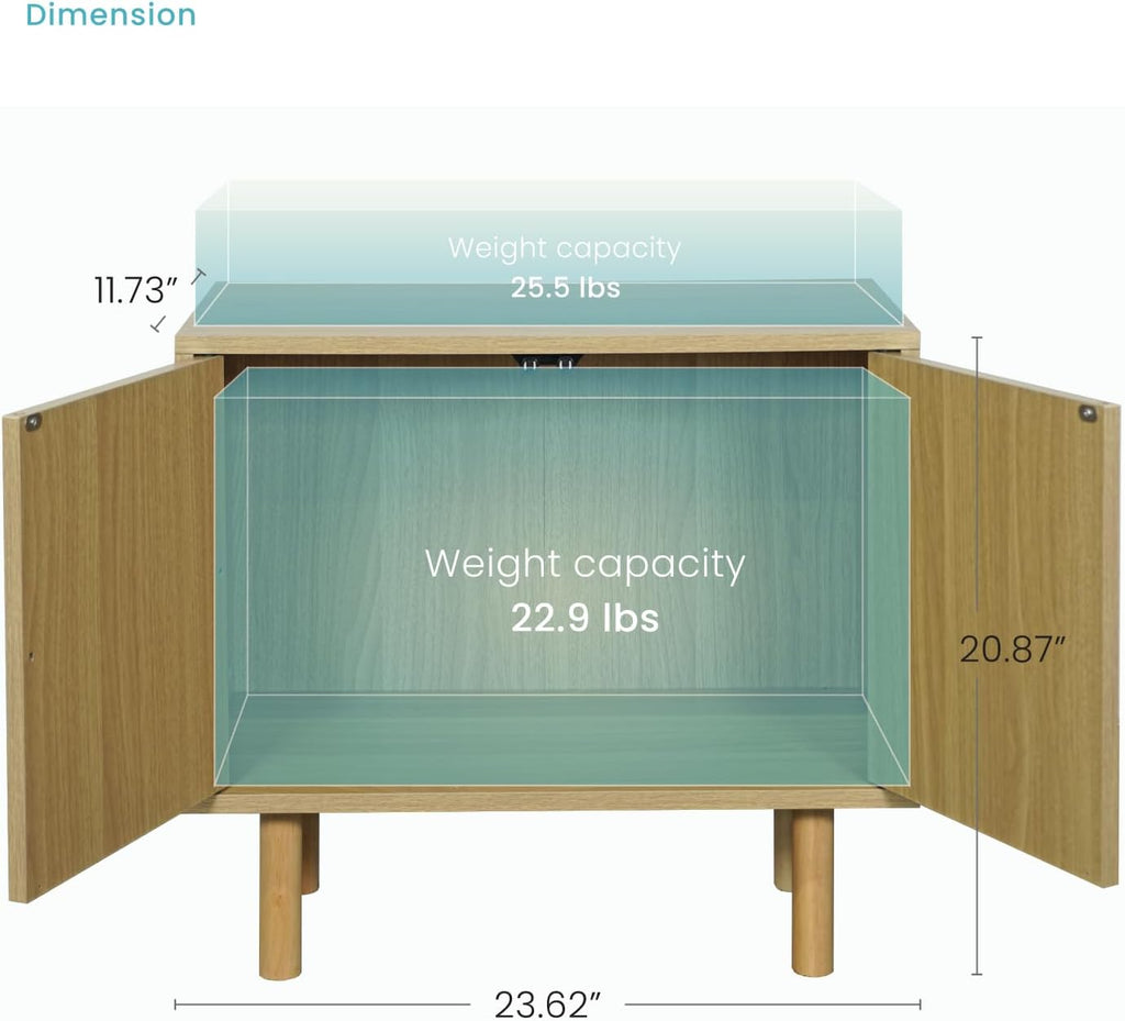 Home Zone Living Stackable Storage Cube End Table with Door or Shelf Options, Modular Bookshelf or Side Table for Living Room or Office