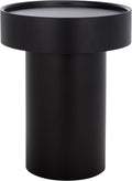 SAFAVIEH Home Collection - Avony Modern Side Table, Black Metal Round Pedestal Accent Table, Fully Assembled (ACC5505A)