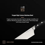 3-Piece Kitchen Knife Set – Ultra-Sharp German Stainless Steel, 8” Chef, 5” Utility, and 3.5” Paring Knives with Ergonomic Handles, Multipurpose Kitchen Knife Set, Black
