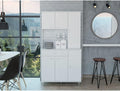 Della 90 Kitchen Pantry, One Drawer, Multiple Cabinets, Two Open Shelvess -White