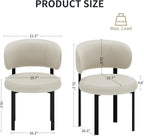Beige Dining Chairs Set of 2 Leather Dining Chairs with Metal Legs, Spring Support and Curved Back, Round Kitchen Dining Room Chair Mid Century Modern Style for Cafe, Restrauent,Bar (Beige-2)