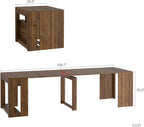 Extendable Dining Room Table for 1-10, 29.9"-108.7" Modern Farmhouse Wooden Long Large Rectangular Expanding Conference Kitchen Table for Party Weddings Meetings, Walnut