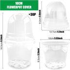 Transparent Nursery Pots 4Inch with Humidity Domes for Seeds Starting, Clear Plastic Plant Pots with Drainage Holes (4Inch, 30Pcs,Clear Pots with Lids)