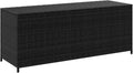 Gecheer Garden Storage Box Resin Wicker 150x50x60 cm for Outdoor Patio PE Rattan Black