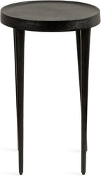 Kate and Laurel Rava Modern Metal Round Side Table, 14 x 14 x 22, Black, Cast Aluminum Accent Table for Use as Indoor Plant Stand or Living Room Decor Piece