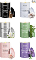 Mini Candle Set | Scented Candles Set | 6 Pack Candles for Home Scented Candle,Oud Wood,Cotton Blossom,Vanilla Amber,Bamboo Rose Lavender Candle,Gift Set for Women and Men,Soy Wax 21 oz 105 Hour
