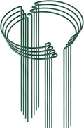 HiGift 8 Pack 24 Inch Plant Support Stakes, 10" Wide x 24" High Half Round Metal Garden Plant Stake Peony Support Cage, Green Plant Support Ring Border for Tomato,Hydrangea,Flower Indoor Outdoor