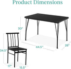 Best Choice Products 5-Piece Metal and Wood Indoor Modern Rectangular Dining Table Furniture Set for Kitchen, Dining Room, Dinette, Breakfast Nook w/ 4 Chairs - Black