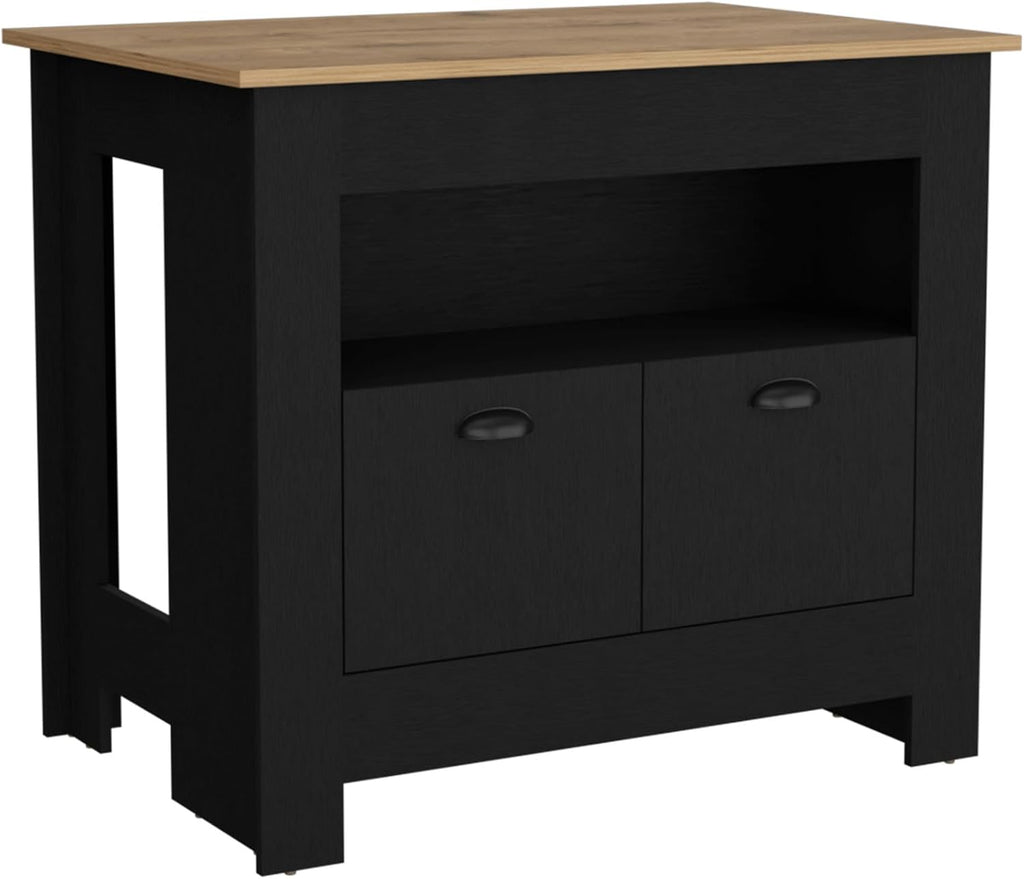 Kitchen Island Two Door Cabinet and Shelf with Multicolor | Ample storage with two doors and shelf