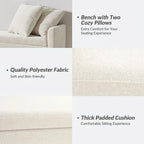 HULALA HOME 59" Storage Bench with 2 Throw Pillows, Modern Long Bedroom Bench for End of Bed, Comfy Upholstered Footstool for Entryway Living Room, Linen