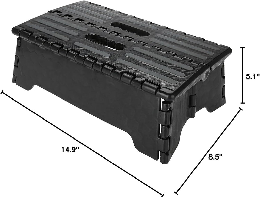 Folding Step Stool, The Lightweight Step Stool, Portable Folding Step Stool Black Step Ladder for Adults Seniors at Home, Kitchen, Bathroom, Bedroom, Closet