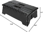 Folding Step Stool, The Lightweight Step Stool, Portable Folding Step Stool Black Step Ladder for Adults Seniors at Home, Kitchen, Bathroom, Bedroom, Closet