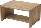 KIRIGEN Wooden Step Stool, Solid Paulownia Wood Step Stool with Anti-Slip Pads, Multi-Purpose Foot Stool for Bathroom, Kitchen, Bedroom ZGT-DBR