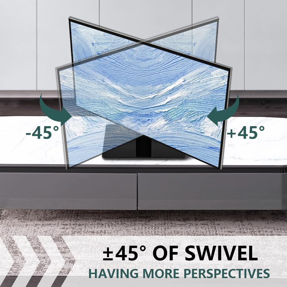 BFTOU Universal TV Stand for 13"–43" TVs Swivel 4 Level Height Adjustable Table Top TV Mount Stand Holds up to 77lbs