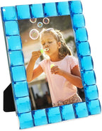 Isaac Jacobs Decorative Sparkling Turquoise Jewel Picture Frame, Photo Display & Home Décor (4x6, Turquoise)