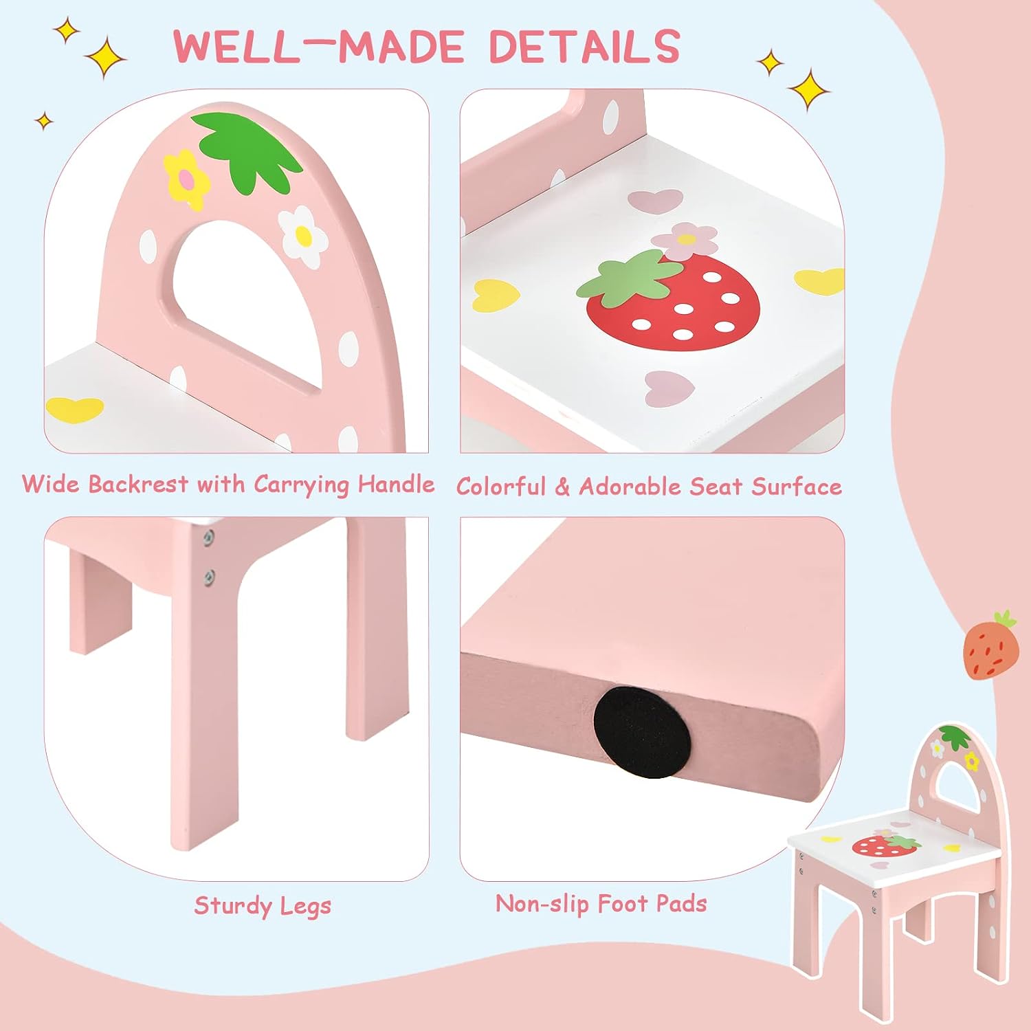 Costzon Kids Vanity Table & Chair Set, 2 in 1 Princess Makeup Dressing Table w/Detachable Top, Toddler Vanity w/Tri-fold Mirror, Drawers & Accessories, Vanity Set for Little Girls, Pink