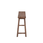 Benjara 33 Inch Saddle Seat Bench, Sandblasted Antique Brown Acacia Wood, Angled Frame Design, Rustic Entryway Bench for Dining Room, Bedroom, Hallway, Living Room and Home Decor