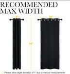 NICETOWN Halloween Thermal Insulated Black Blackout Curtains/Drapes 84 inches Length 2 Panels Set for Living Room, 42 inches Wide, Privacy Sound Reducing Room Darkening Draperies Window Treatment