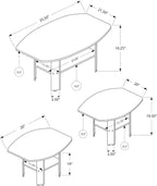 3-Piece Grey Laminate Table Set for Living Room with Particle Board | industrial grey wood-look tables for modern living spaces