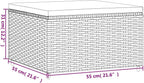 Patio Footrest with Cushion Gray Poly Rattan Weather Proof Outdoor Footstool for Garden Dining Relaxation