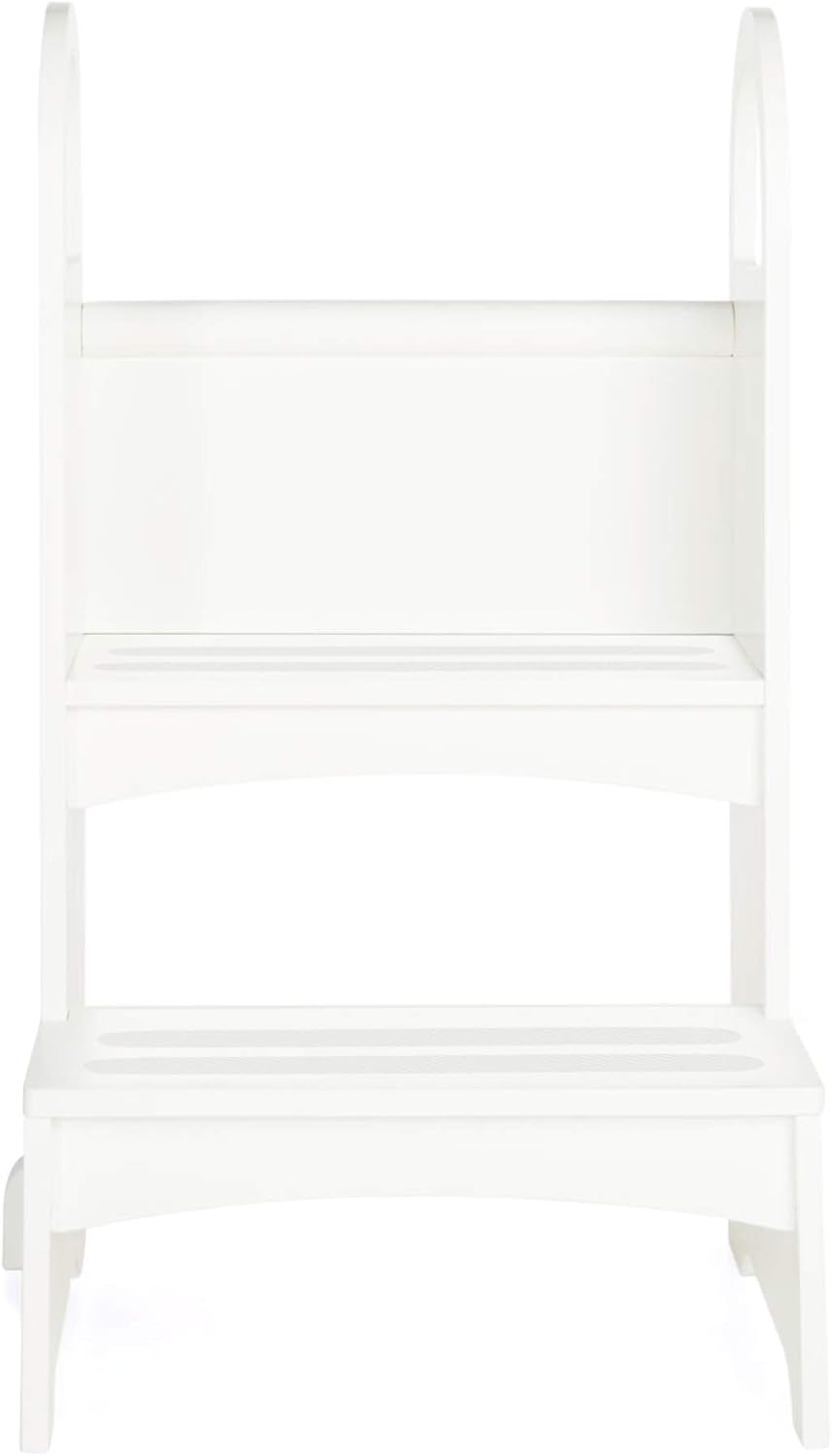 Guidecraft High-Rise Step-Up - White: Two Step Stool with Handles and Safety Non-Slip Treads and Anti-Tip Feet for Kids and Adults- Quality Learning Furniture