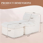 Chaise Lounge Chair, Faux Fur Ergonomic Chair with Ottoman, High Density Memory Foam No Assembly Lazy Sofa, Indoor Leisure Couch for Living Room Bedroom Office Apartment