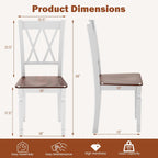 GOFLAME Wooden Dining Chairs Set of 4, Farmhouse Kitchen Side Chairs with Ergonomic Seat & High Backrest, Armless Dinette Chairs for Dining Room, Living Room, Restaurant, Walnut & White