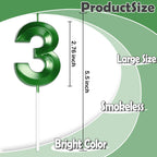 2.76" Big Green 80 Candle 80th Golf Birthday Decorations for Men Women, 80th Birthday Candles for Golf Themed MastersParty Decorations, 80 Soccer Candle Cake Topper for 80 Year Old Golf Party Decor