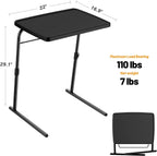 Max TV Tray Table, Allpop Adjustable Large TV Tray for Eating, Folding Dinner Laptop Table on Couch & Bed with 6 Heights & 3 Tilt Angles, Black
