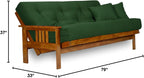 Stanford Futon Frame - Full Size, Solid Wood | Heavy Duty Solid Wood | Transform to 3 Positions - Sofa, Lounger, Bed | Popular Design (Frame Only)