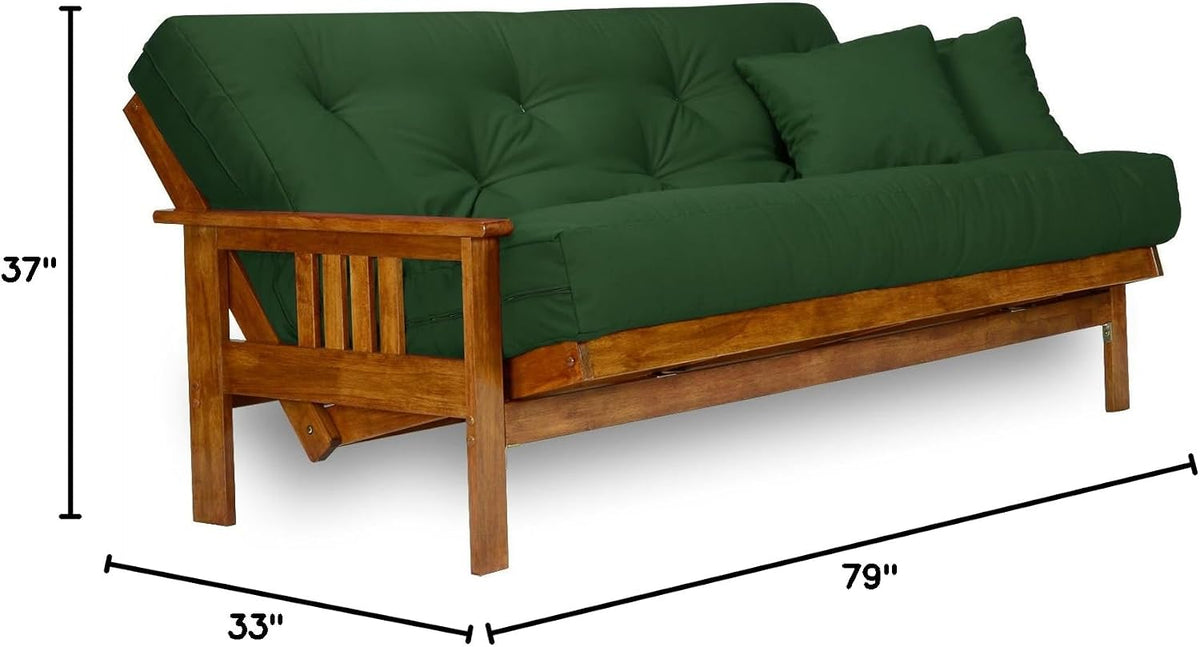 Stanford Futon Frame - Full Size, Solid Wood | Heavy Duty Solid Wood | Transform to 3 Positions - Sofa, Lounger, Bed | Popular Design (Frame Only)