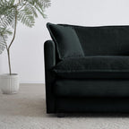 Chenille Ottoman Footrest for 2, 3, and 4 Seater Sofas, Black